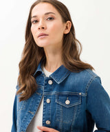 Miami Denim Jacket | Brax at Sarah Thomson | Close up on model