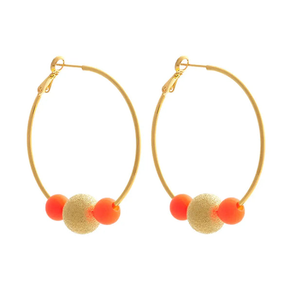 Orange Medium Disco Hoopla Earrings | Cockatoo