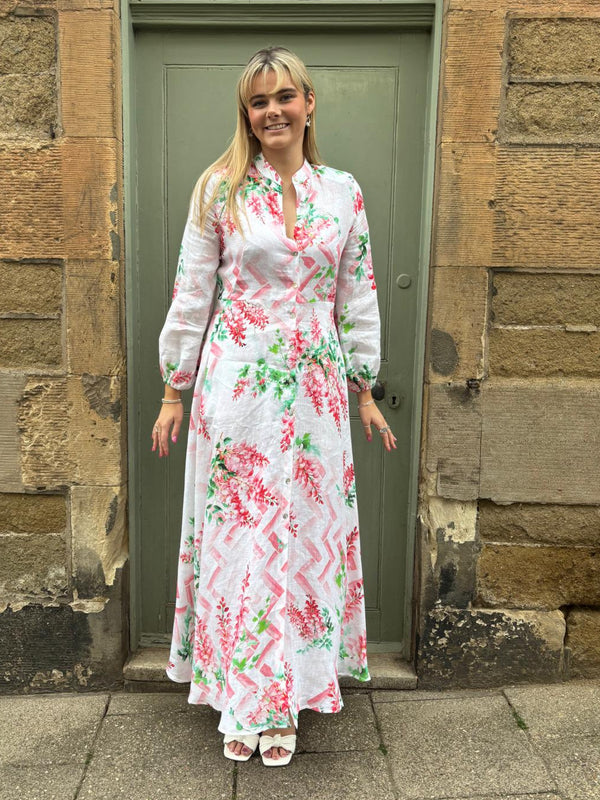 The Liza Linen Maxi Dress in Wisteria | Sartoria Saracena