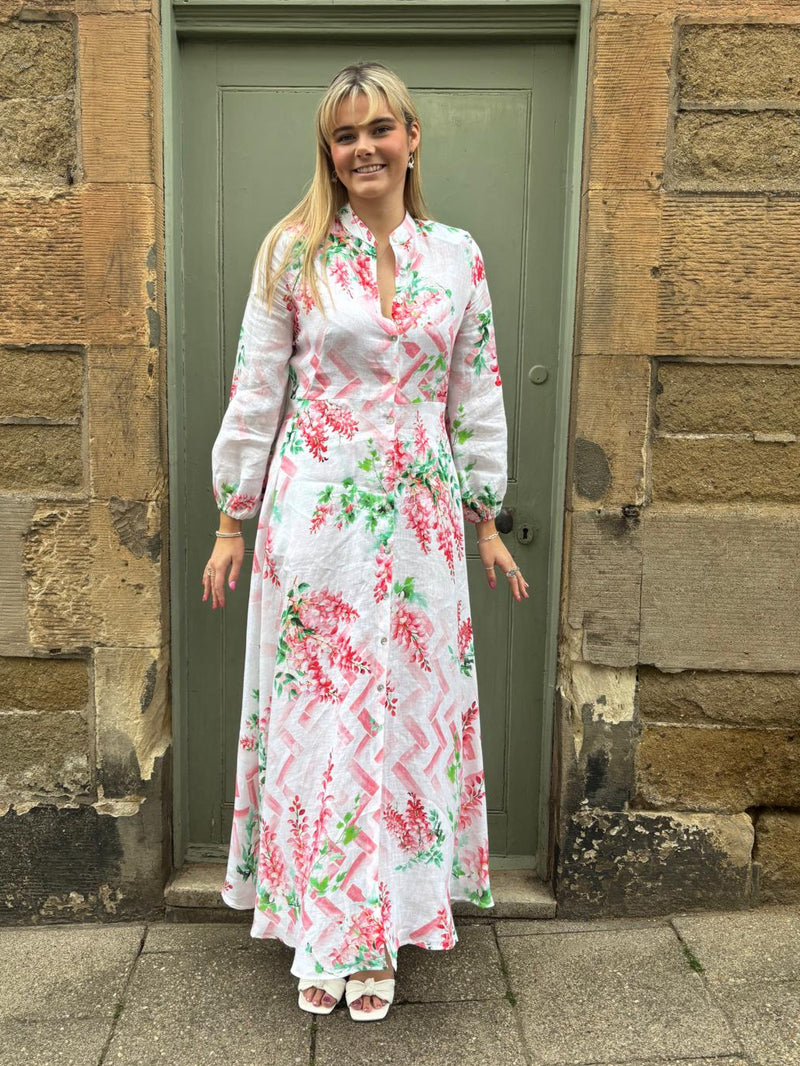 The Liza Linen Maxi Dress in Wisteria | Sartoria Saracena