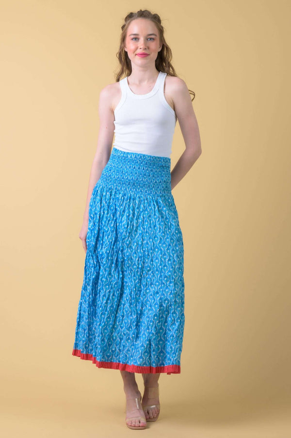 The Arista Skirt in Doozy Blue | Handprint Dream Apparel