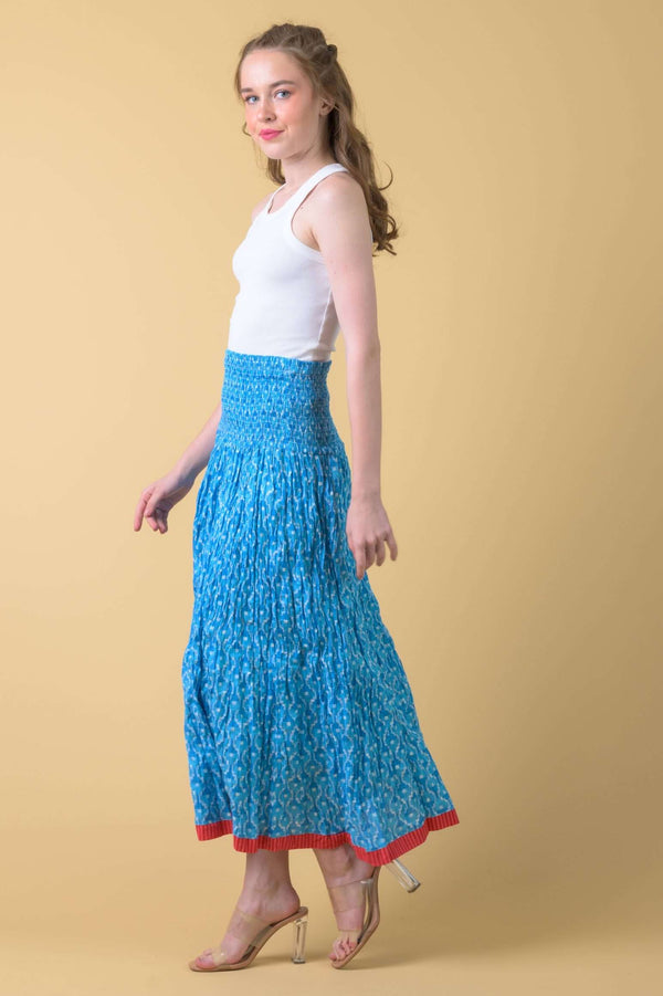 The Arista Skirt in Doozy Blue | Handprint Dream Apparel