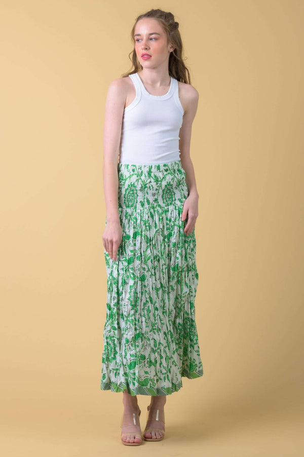 The Arista Skirt in Runa Green | Handprint Dream Apparel