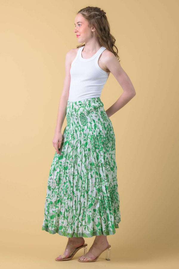 The Arista Skirt in Runa Green | Handprint Dream Apparel