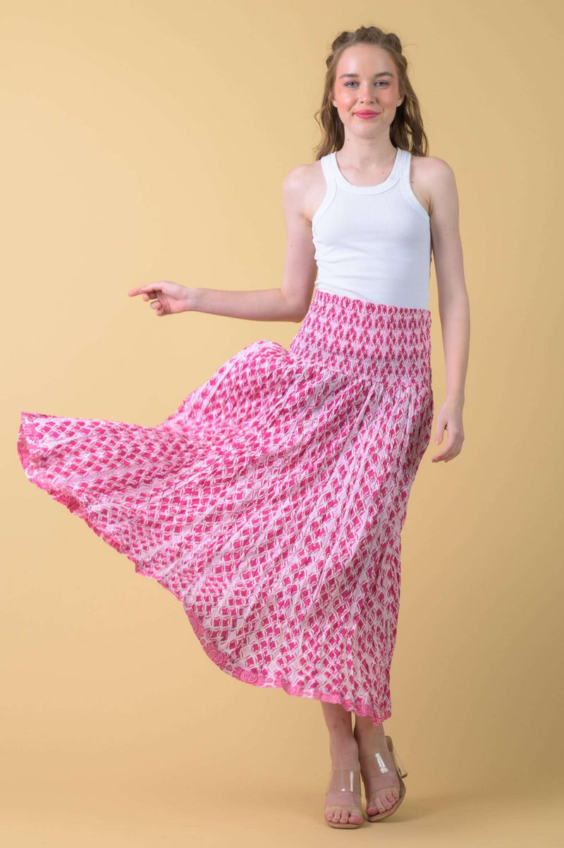 The Arista Skirt in Maxton Pink | Handprint Dream Apparel