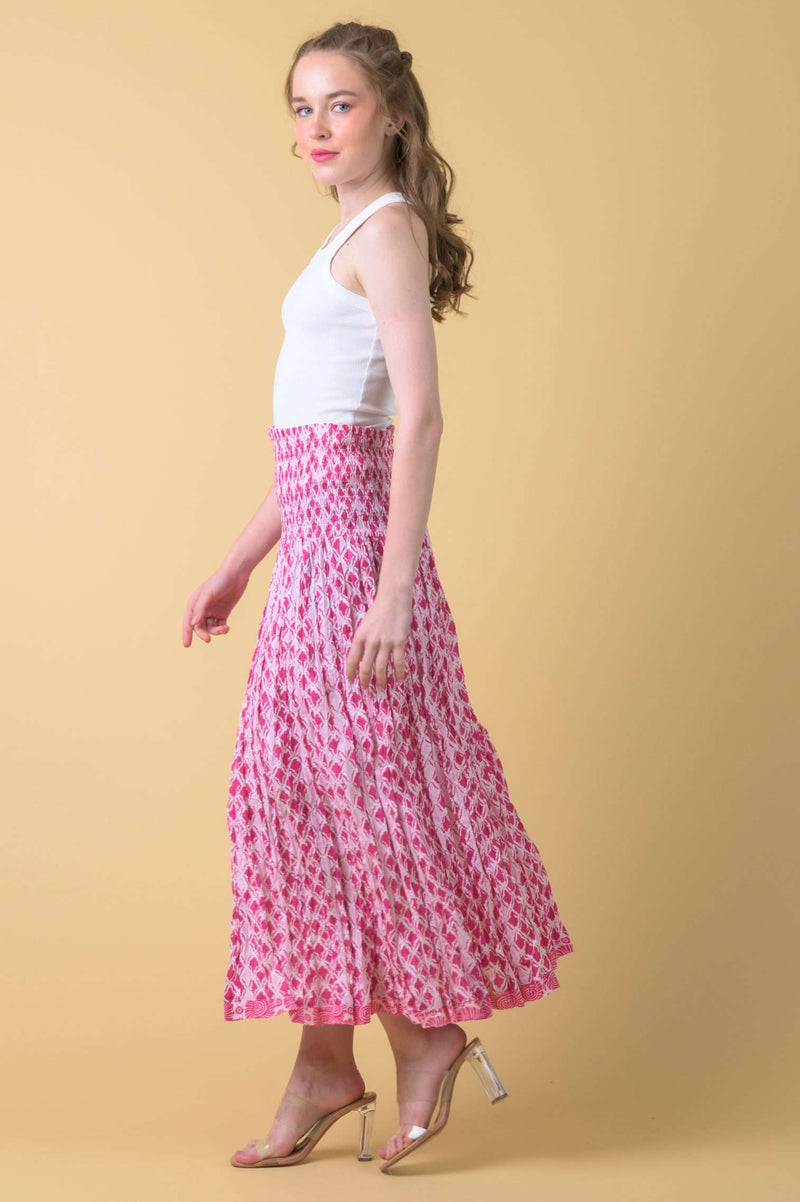 The Arista Skirt in Maxton Pink | Handprint Dream Apparel