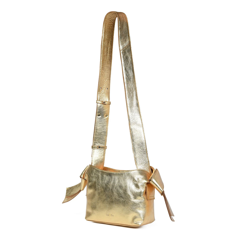 Anisha Bow Detail Crossbody in Gold | Bell & Fox