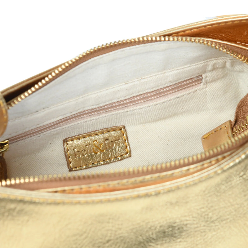 Anisha Bow Detail Crossbody in Gold | Bell & Fox