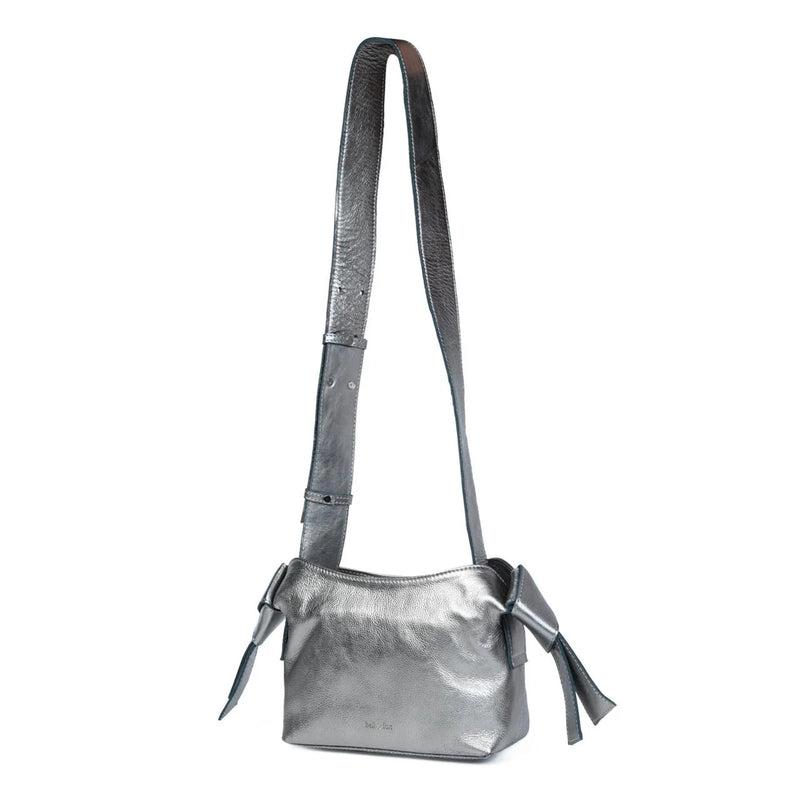 Anisha Bow Detail Crossbody in Gunmetal | Bell & Fox