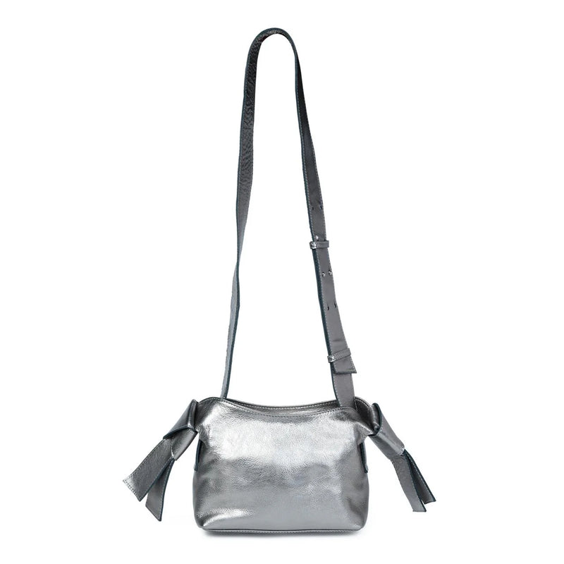 Anisha Bow Detail Crossbody in Gunmetal | Bell & Fox