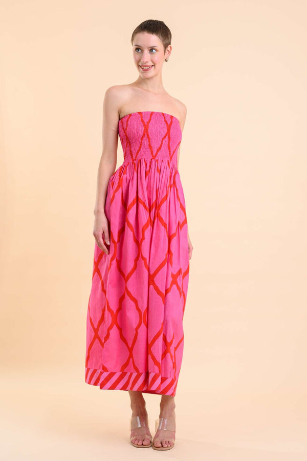 The Alba Dress in Odyssey Pink | Handprint Dream Apparel