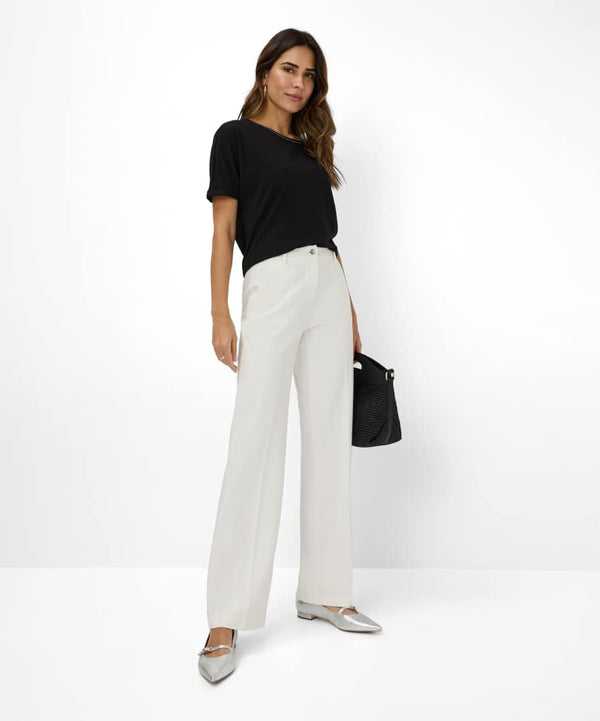 Maine Off-White Jersey Wide Leg Trousers | Brax