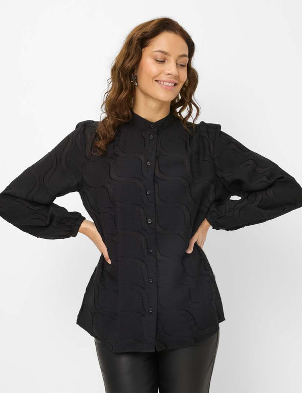 Vivi Black Textured Blouse | Brax