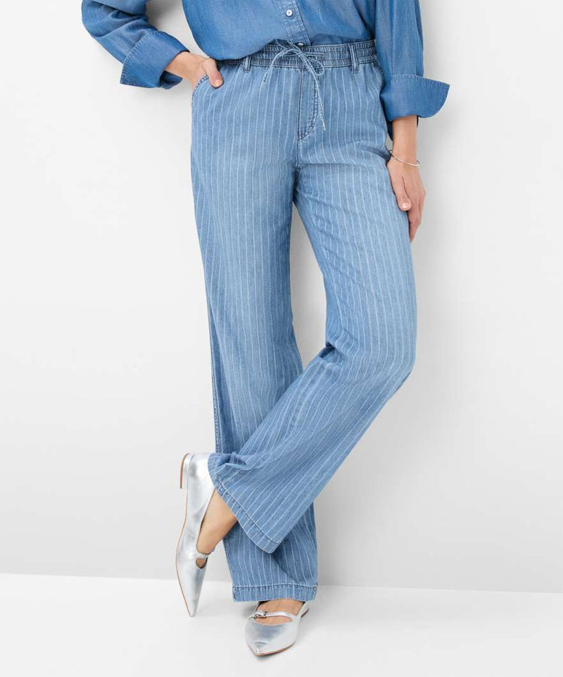 Maine Striped Wide Leg Drawstring Jeans | Brax