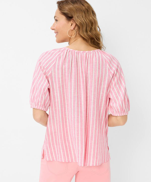 Viva Pink Stripe Linen Blouse | Brax