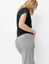 Mara S Navy Striped Chino Trousers | Brax