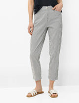 Mara S Navy Striped Chino Trousers | Brax
