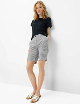 Mia B Navy Striped Shorts | Brax