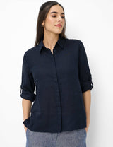 Vicki Navy Linen Shirt | Brax