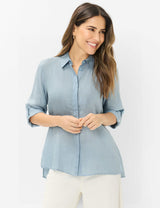Vicki Vintage Blue Linen Shirt | Brax