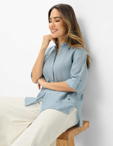 Vicki Vintage Blue Linen Shirt | Brax