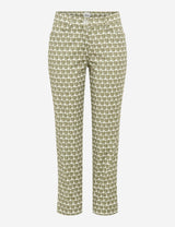 Mara S Khaki Patterned Chino Trousers | Brax
