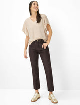 May Cropped Brown Cigarette Jeans | Brax