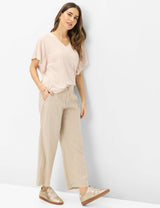 Maine S Light Mocha Linen Trousers | Brax