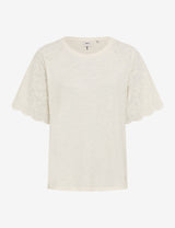 Caelen Ecru Broderie Anglaise T-Shirt | Brax
