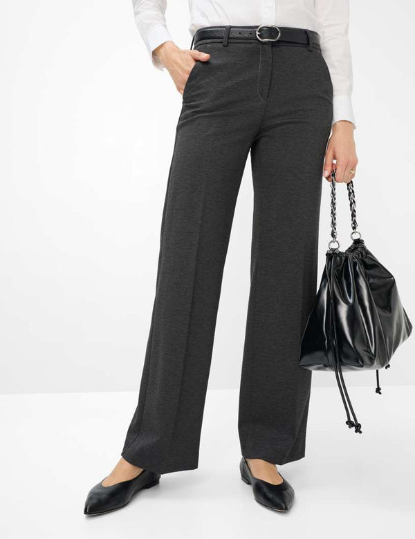 Maine Grey Jersey Wide Leg Trousers | Brax