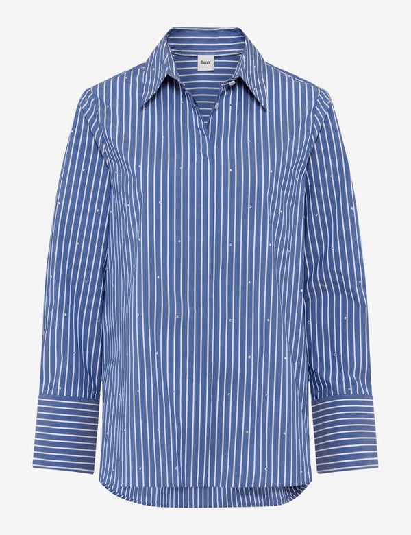 Viki Sparkle Navy Blue Striped Shirt | Brax
