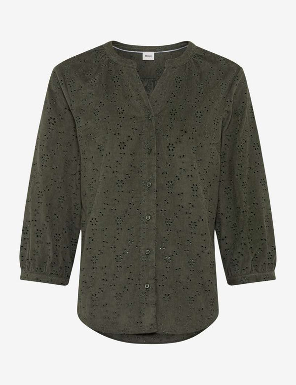 Velia Khaki Corduroy Blouse | Brax