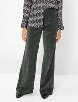 Maine Forest Green Velvet Wide Leg Trousers | Brax