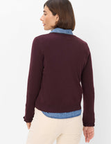 Ann Blackberry Ruffle Cardigan | Brax
