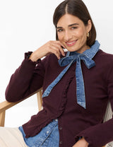 Ann Blackberry Ruffle Cardigan | Brax