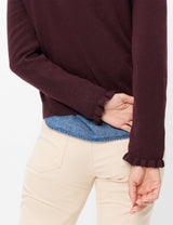 Ann Blackberry Ruffle Cardigan | Brax