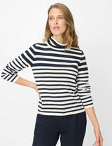 Lesley Striped High Neck Jumper | Brax