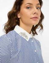 Vica Glam Sparkle Blue Striped Shirt | Brax
