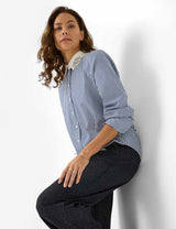 Vica Glam Sparkle Blue Striped Shirt | Brax