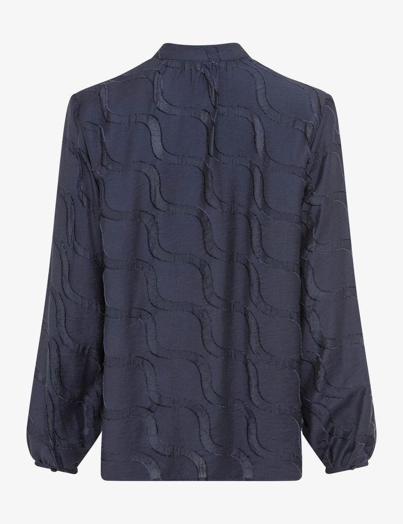 Vivi Navy Textured Blouse | Brax