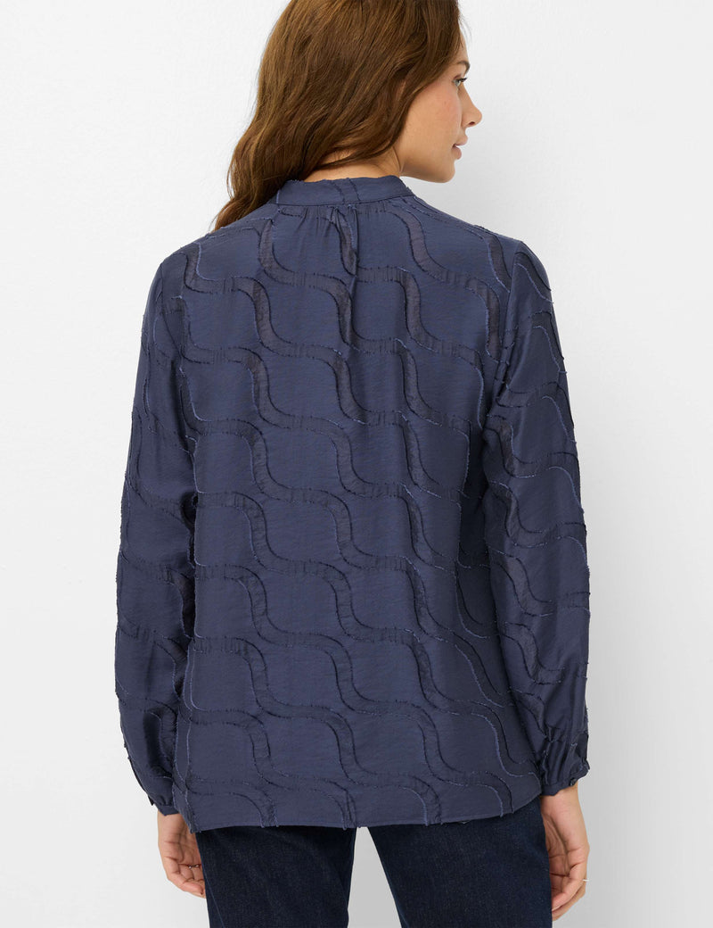 Vivi Navy Textured Blouse | Brax