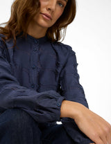 Vivi Navy Textured Blouse | Brax