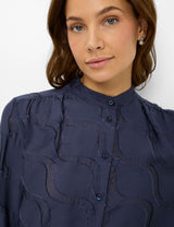 Vivi Navy Textured Blouse | Brax