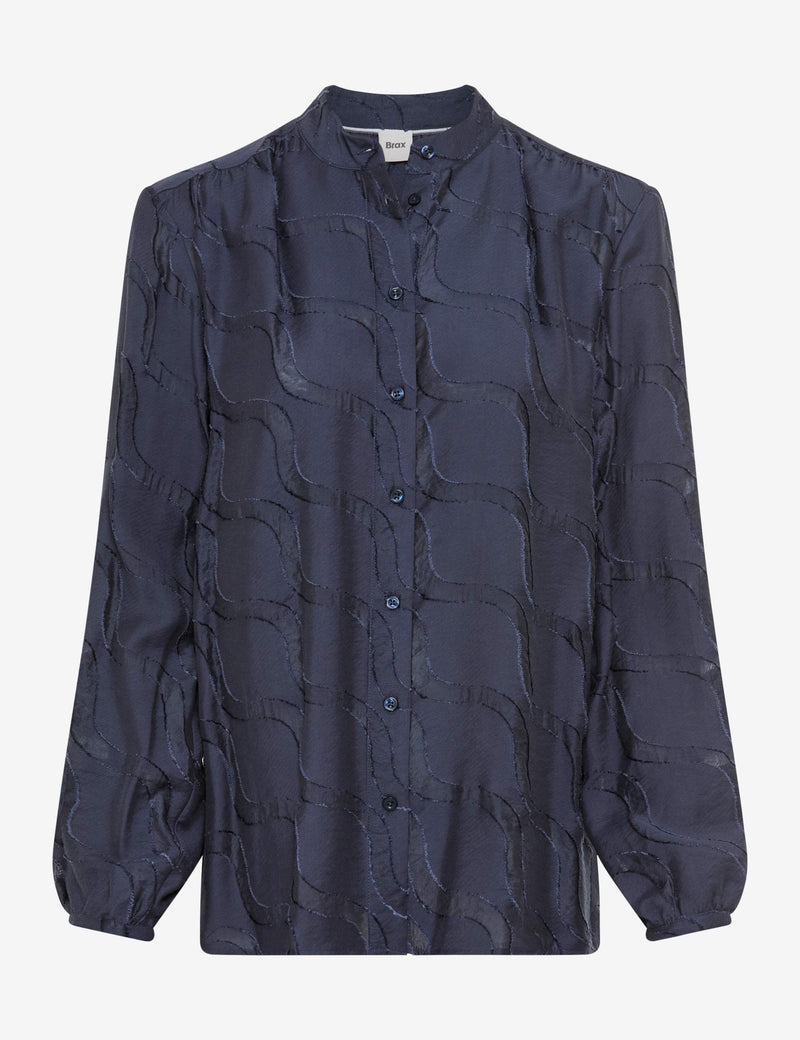 Vivi Navy Textured Blouse | Brax