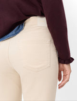 May Cropped Ecru Corduroy Trouser | Brax