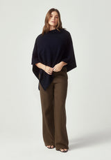 Kapua Cashmere Button Cape in Navy | Untouched World