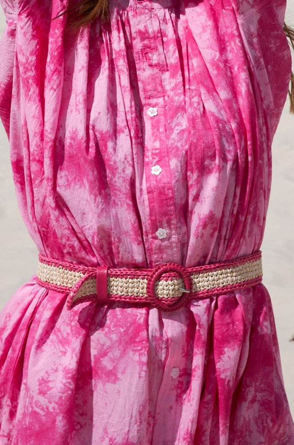 Pink Raffia Belt | Chico Soleil