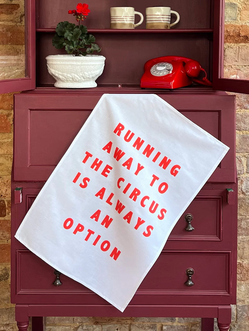 'Running away to the circus...' Tea Towel | Catherine Colebrook