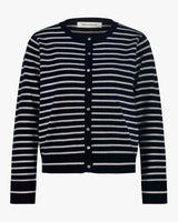 Cisse Dark Blue Striped Cardigan | Sofie Schnoor