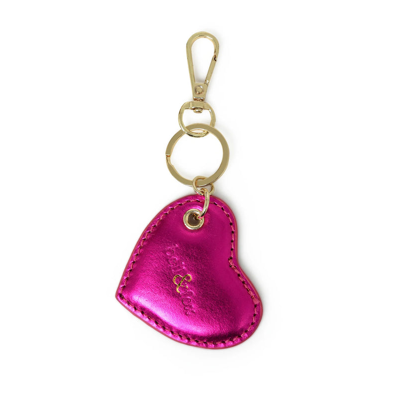 CUPID Heart Keyring in Metallic Leather | Bell & Fox